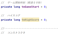 nCXRAp̕ϐ tmHighScore `