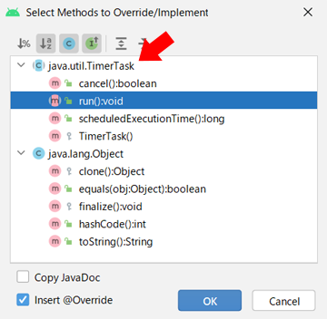 Select Methods to Override/Implement