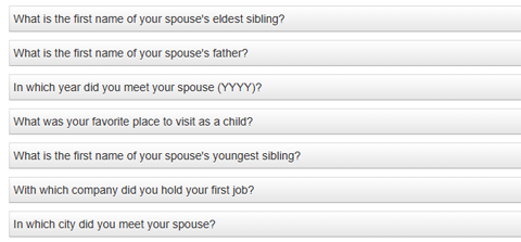 Select Your Security Questions