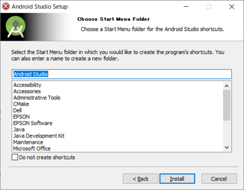 Choose Start Menu Folder