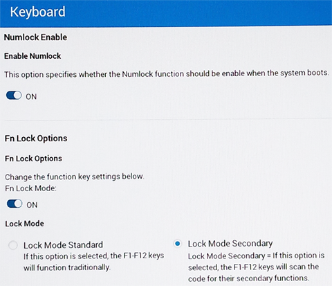 Keyboard menu